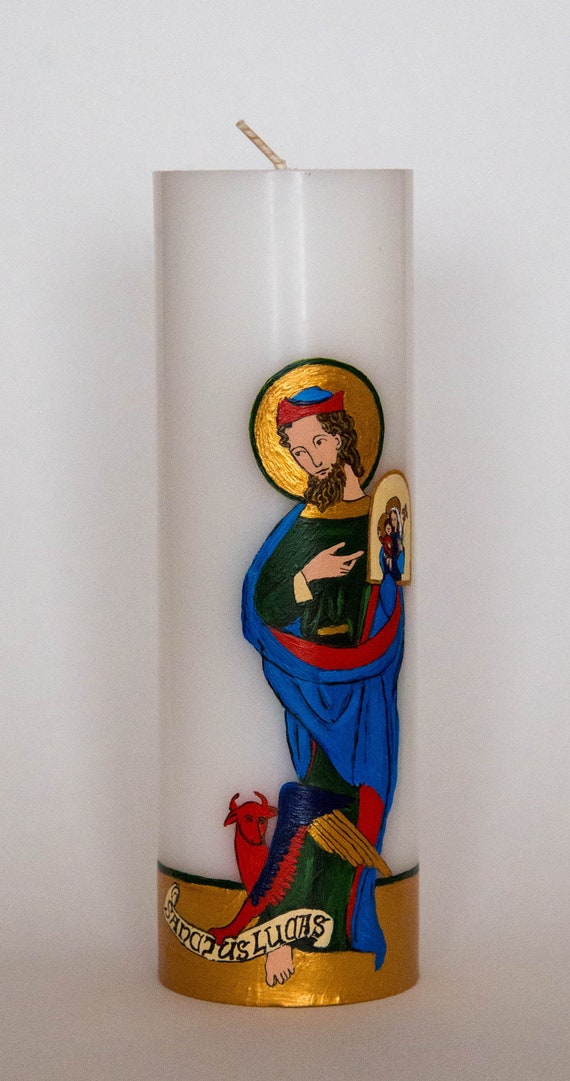 St. Luke Devotional Candle Catholic Gifts Devotional Etsy