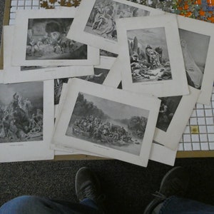 1890&#39;s Over 20 Lithograph Engravings Depicting Historic Events 11 x 8-1/2 inches Origin  Not Known