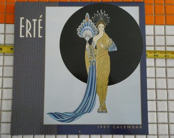 Erté 1997 - Calendrier mural Art Déco, 12 magnifiques figures féminines par la maison d'édition Cedco