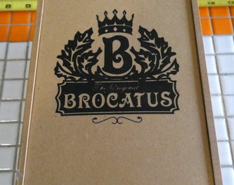 vintage brocatus wood cigar box held 25 churchill cigars sliding lid cedar lining bottom