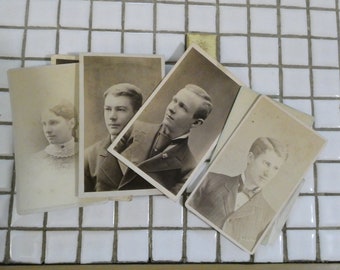 9 Vintage Kabinett Fotos 1880-s bis 1890's Greencastle, Indiana echte Menschen je 2-1 / 4 Zoll