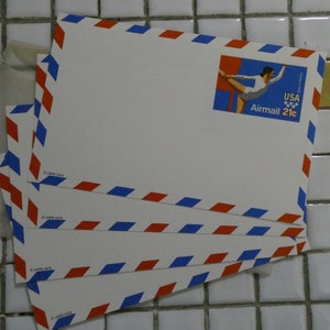 Lot von 5 1980 olympischer Turner Scott UX18 21 Cent Luftpost U S A Postkarte Minze Unbenutzt