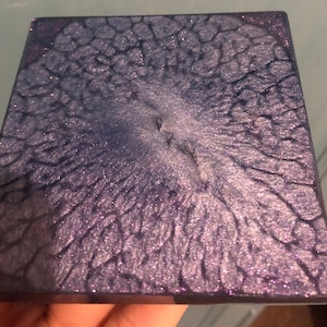 Handmade Purple Chameleon Blue | Shiny Resin Coaster | Midnight | Bespoke | Retro Style | Decorative Tray | Home decor | Cup Coaster