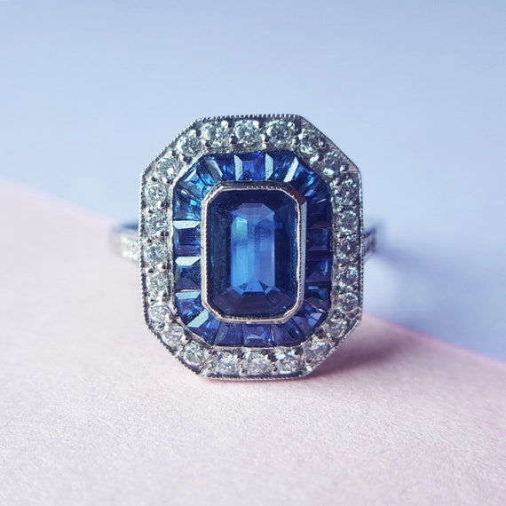 Marvelous Estate Vintage Sapphire Engagement Ring… - image 2