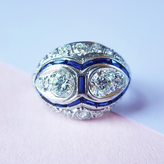 Marvelous Estate Art Deco Diamond Engagement Ring… - image 2