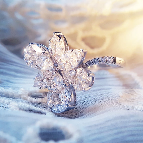 Marvelous Estate Engagement Ring Alternative Diam… - image 4