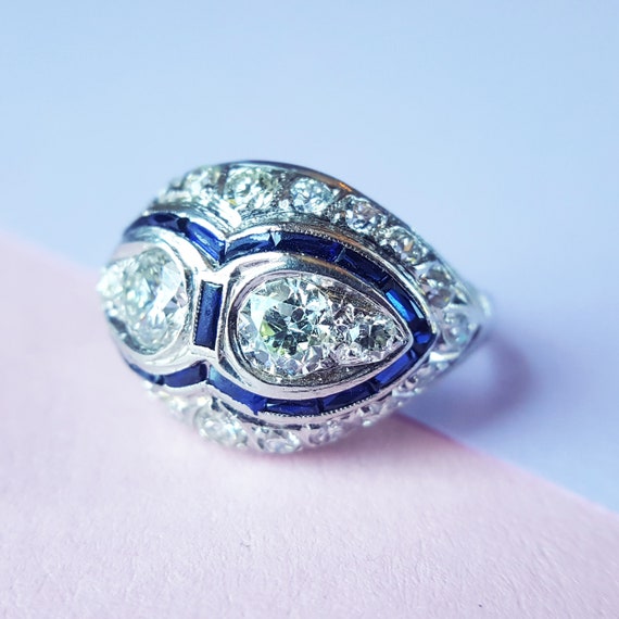 Marvelous Estate Art Deco Diamond Engagement Ring… - image 3
