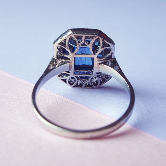 Marvelous Estate Vintage Sapphire Engagement Ring… - image 6