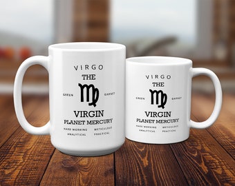 Custom Virgo astrology coffee cup birthday gift for men friend gift mugs with sayings girlfriend gift unique coffee mug