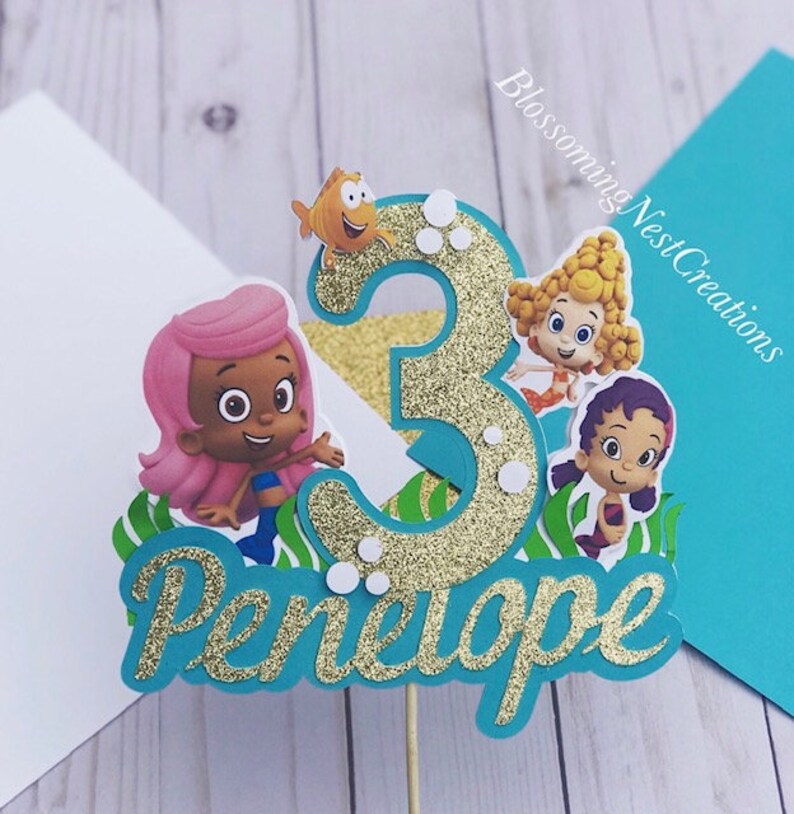 Bubble Guppies Cake Topper/ Birthday Cake Topper/custome Cake Etsy