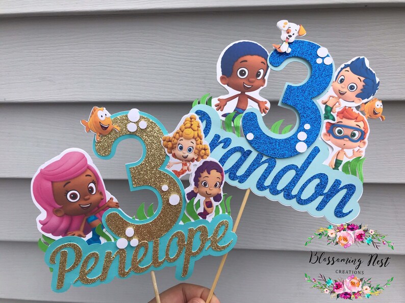 Bubble Guppies Cake Topper/ Birthday Cake Topper/custome Cake Etsy