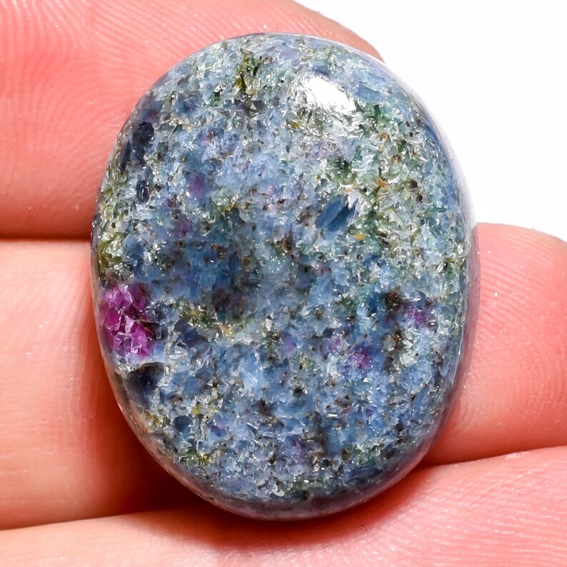 Ruby Fuchsite Cabochon Designer Oval Shape wt- 47 cts Loose Gemstone. 25x20x10 mm Natural Ruby Fuchsite Top Ruby Fuchsite Gemstone