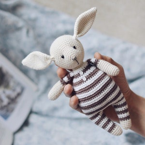 Crochet Sleepy Rabbit Pattern, Baby Bunny Amigurumi DIY