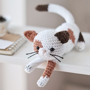 Crochet Calico Cat Pattern, Amigurumi Spotted Kitten Tutorial PDF image 2