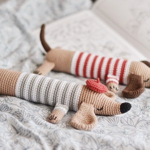 Crochet Dachshund Dog Pattern, Puppy Dog Amigurumi DIY PDF