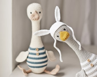 Easter Goose Crochet Pattern, Duck Amigurumi, Crochet Goose Tutorial for Beginners