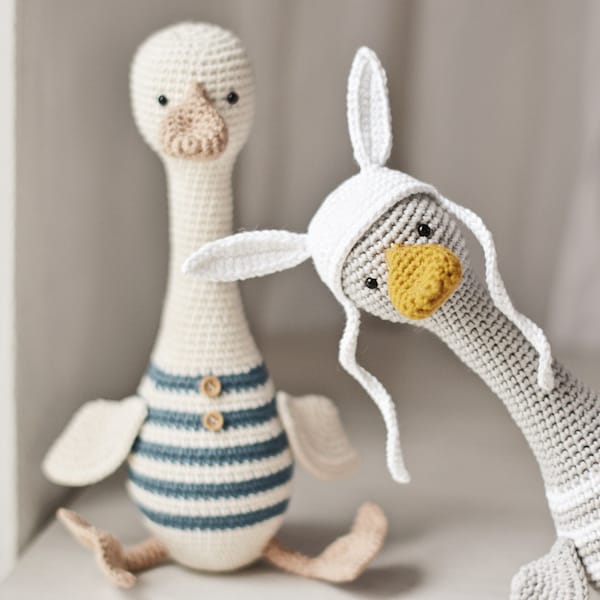 Wzór szydełkowy z gęsi wielkanocnej, amigurumi z kaczki, tutorial z gęsi na szydełku dla początkujących