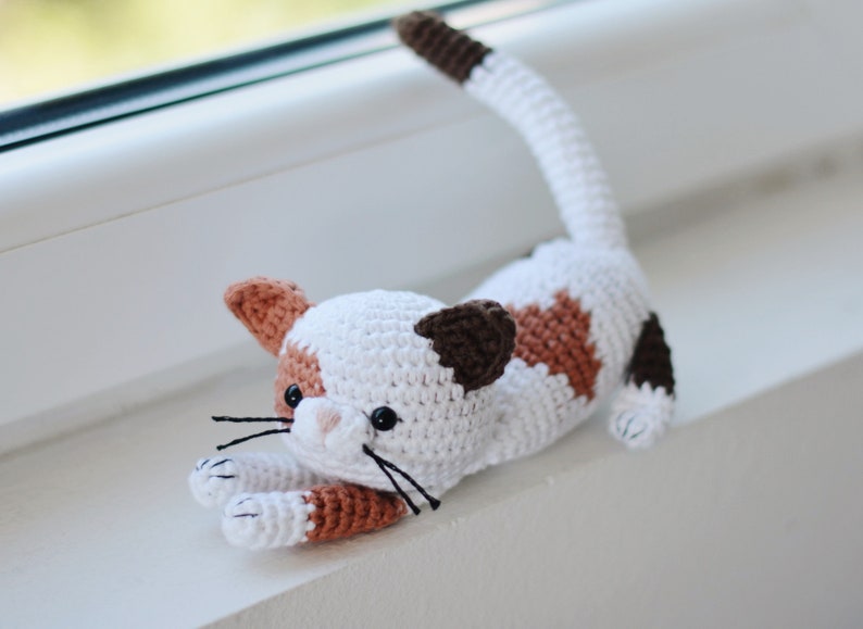 Crochet Calico Cat Pattern, Amigurumi Spotted Kitten Tutorial PDF image 10