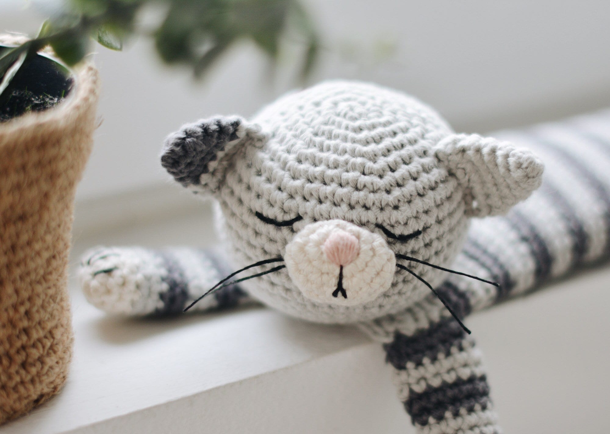 Easy Sleepy Cat Crochet Pattern / Tabby Amigurumi Cat Tutorial Etsy