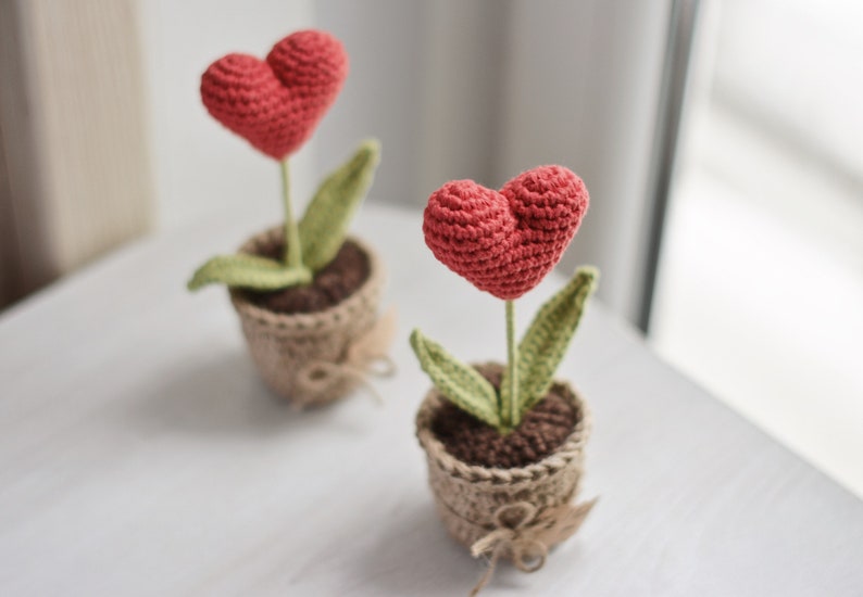 Red Heart Plant in a Pot Crochet Pattern Personalised - Etsy