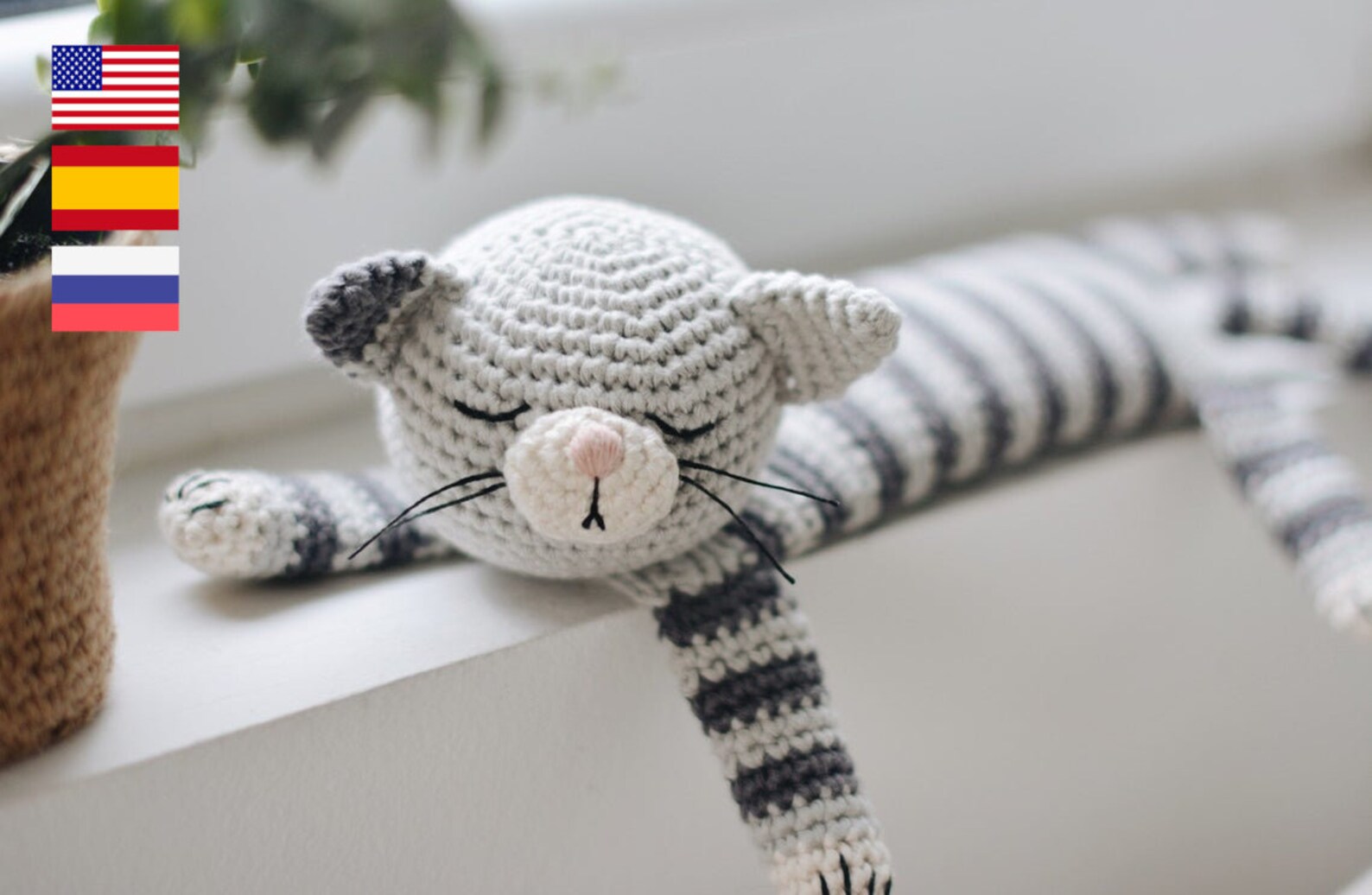 Easy Sleepy Cat Crochet Pattern / Tabby Amigurumi Cat Tutorial Etsy