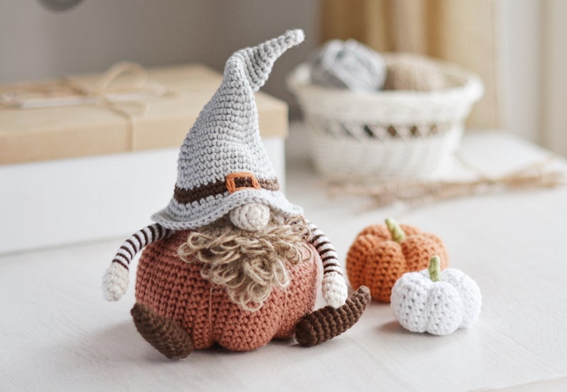 Fall Gnome Crochet Pattern PDF Harvest Pumpkin Gnome Etsy
