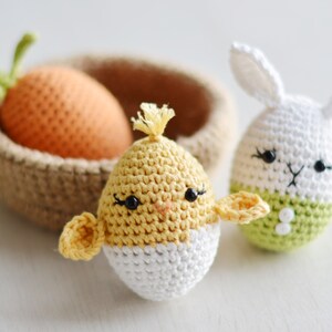 Easter Eggs & Basket Crochet Pattern, Crochet Easter Stuffers Pattern image 3