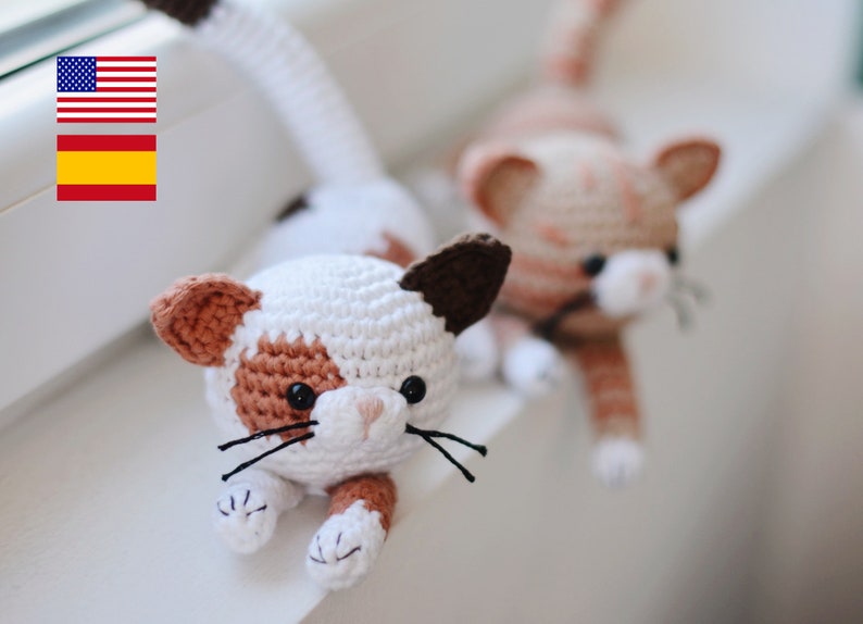 Crochet Calico Cat Pattern, Amigurumi Spotted Kitten Tutorial PDF image 5