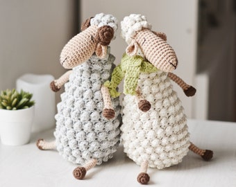 Easter Sheep Crochet Pattern, Crochet Ram and Sheep Stuffed Animal, Lamb Amigurumi Tutorial PDF