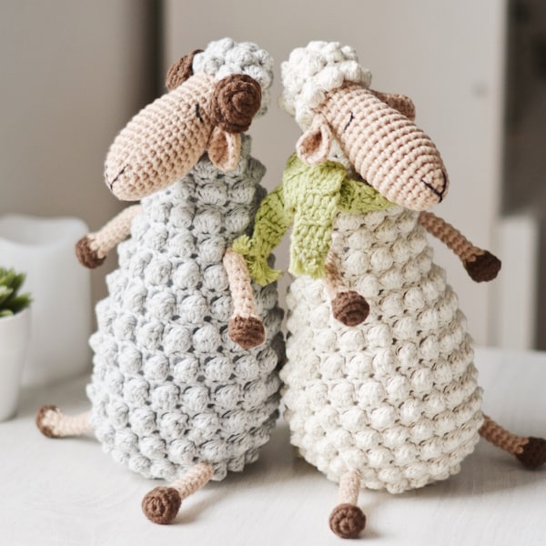 Wzór szydełkowy z owcą wielkanocną, wypchany baran i owca na szydełku, samouczek amigurumi z jagnięciny w formacie PDF