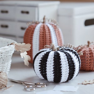 Halloween Crochet Pattern for Three Striped Large Pumpkins, Easy and Quick Crochet Tutorial image 5