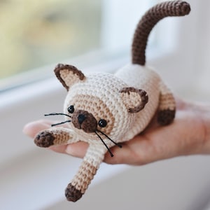 Amigurumi Siamese Cat Crochet Pattern, Easy Crochet Kitten Tutorial PDF