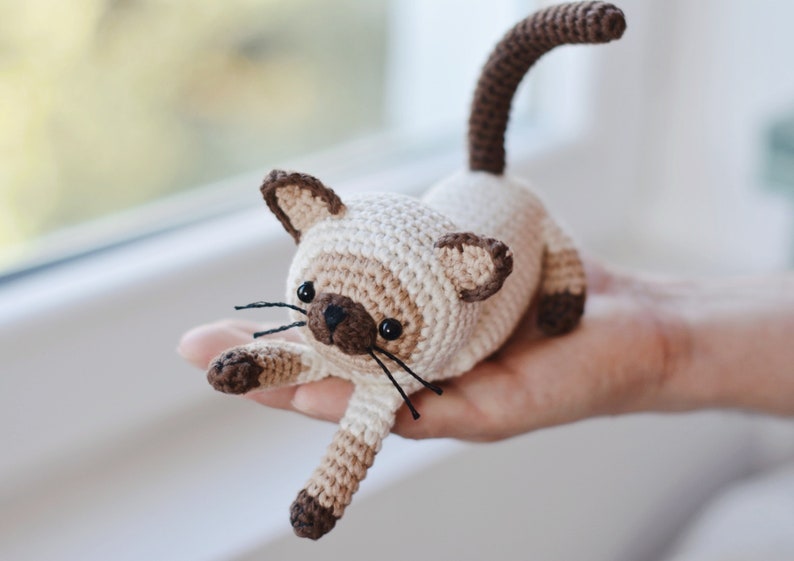 Siamese Cat Amigurumi Crochet Pattern Easy Crochet Cat Etsy