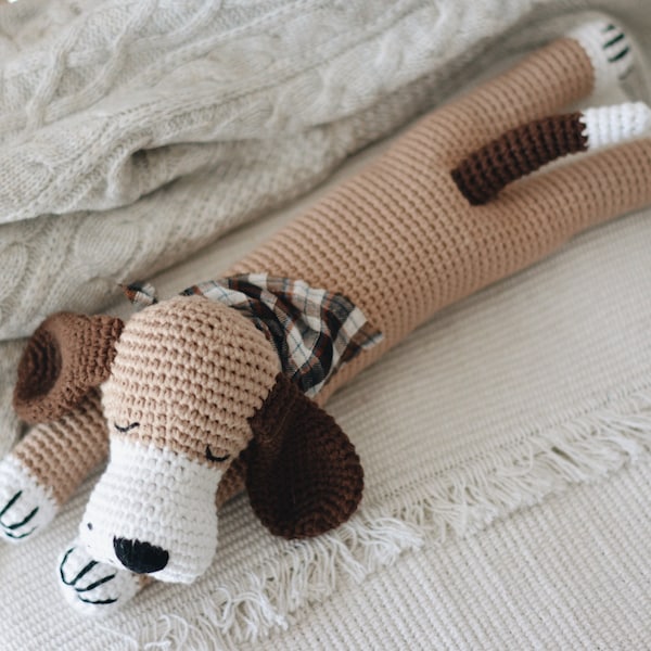 Crochet Sleepy Dog Pattern, Dog Amigurumi Tutorial PDF