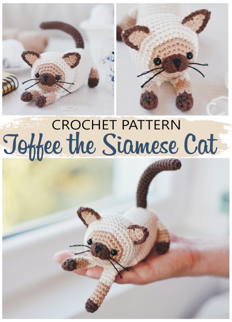 Siamese Cat Amigurumi Crochet Pattern Easy Crochet Cat Etsy
