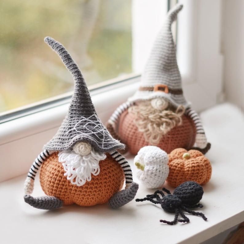 Fall Gnome Crochet Pattern PDF, Harvest Pumpkin Gnome Amigurumi Instructions 9.5 image 6