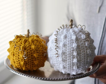Harvest Crochet Pumpkin Pattern – Cozy Bobble Pumpkin, Fall Farmhouse Decor PDF