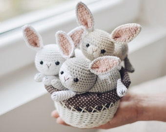 Easter Bunny Crochet Pattern, Crochet Bunny Amigurumi Tutorial PDF