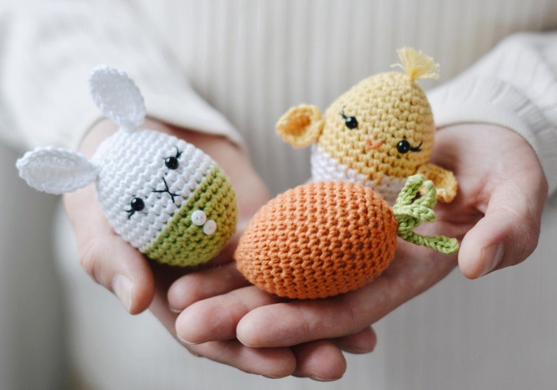 Easter Eggs & Basket Crochet Pattern, Crochet Easter Stuffers Pattern image 4