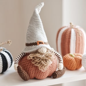 Fall Gnome Crochet Pattern PDF, Harvest Pumpkin Gnome Amigurumi Instructions 9.5 image 10