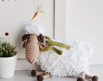 Ram Crochet Pattern PDF, Amigurumi Sheep Pattern, Ram Plush Toy DIY, Farm Animal Crochet Tutorial