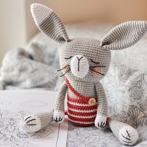 Crochet Rabbit Doll Pattern, Easy PDF Crochet Pattern for Sleepy Rabbit Amigurumi