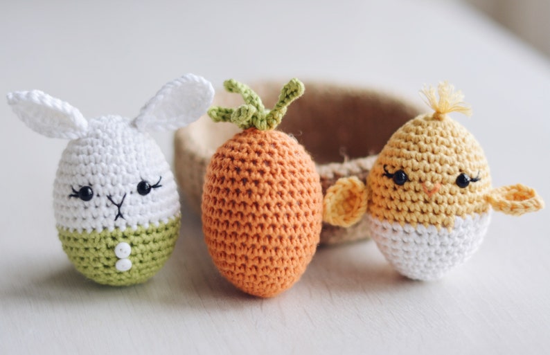 Easter Eggs & Basket Crochet Pattern, Crochet Easter Stuffers Pattern image 2