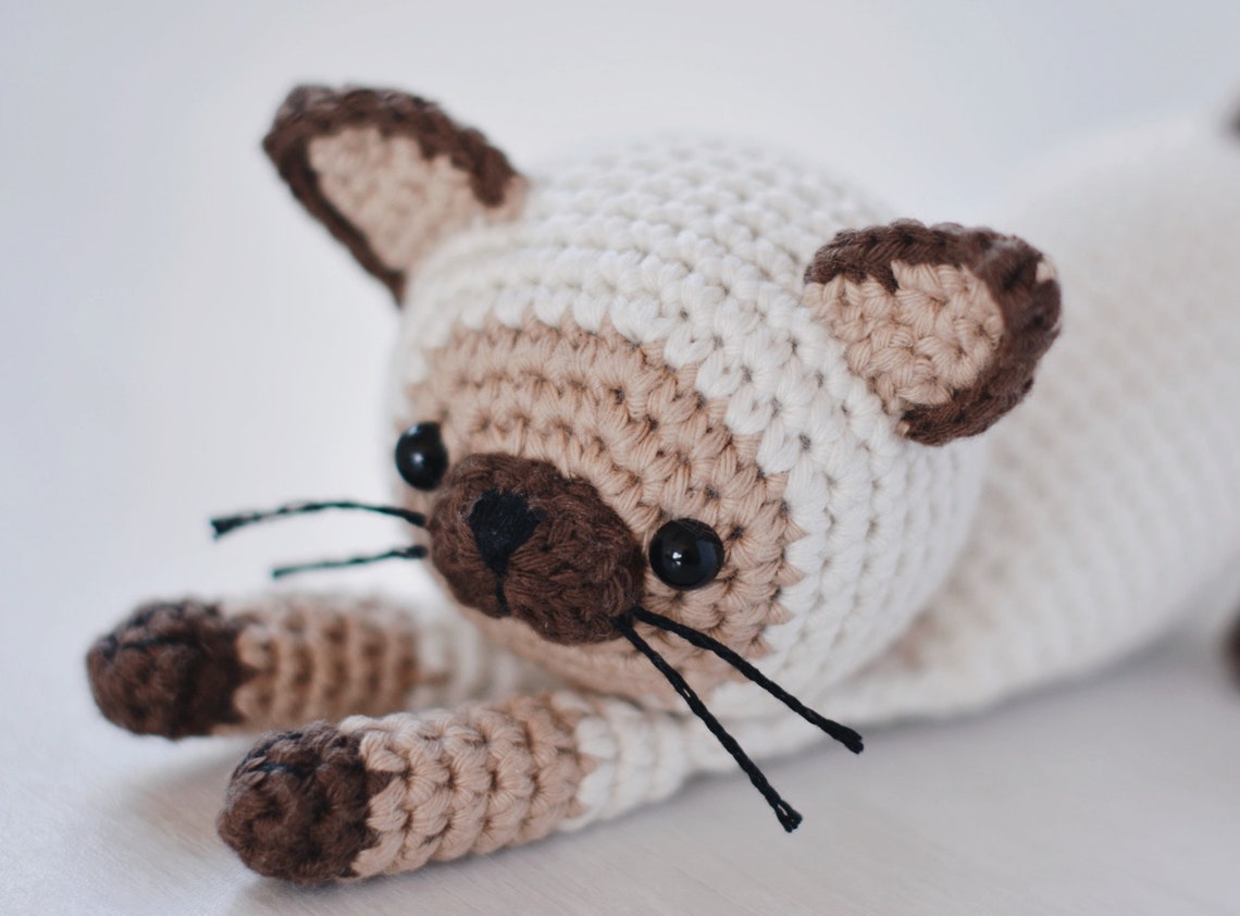 Amigurumi Siamese Cat Crochet Pattern Easy Crochet Kitten Etsy