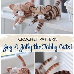 Crochet Tabby Cat Pattern PDF, Brown Red Striped Kitty Crochet Tutorial image 10