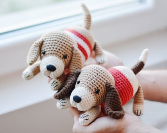 Crochet Puppies Pattern, Retriever Dog Amigurumi, Beagle Dog Crochet Tutorial PDF