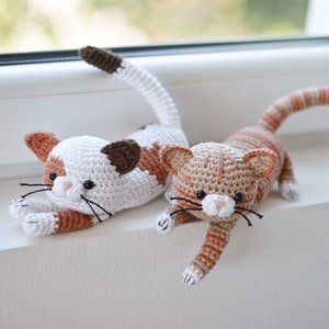 Crochet Tabby Cat Pattern PDF, Brown Red Striped Kitty Crochet Tutorial image 9