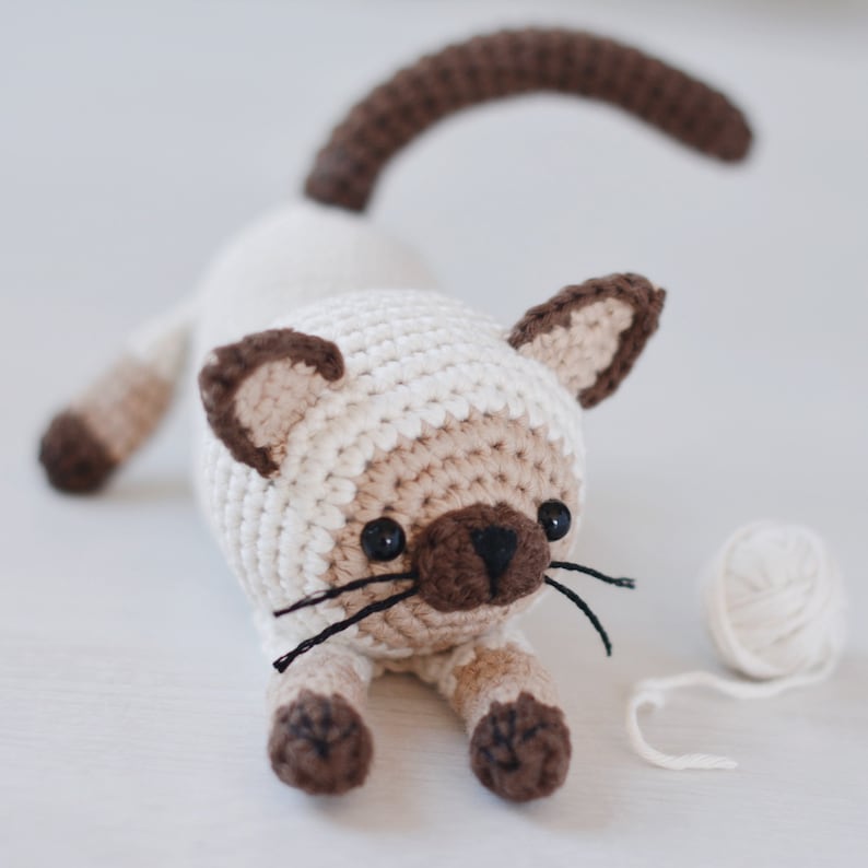 Siamese Cat Amigurumi Crochet Pattern Easy Crochet Cat Etsy