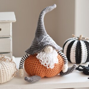 Halloween Pumpkin Gnome & Spider Crochet Pattern PDF, Crochet Halloween Decor Tutorial, Autumn Gnome Amigurumi DIY 10 image 6