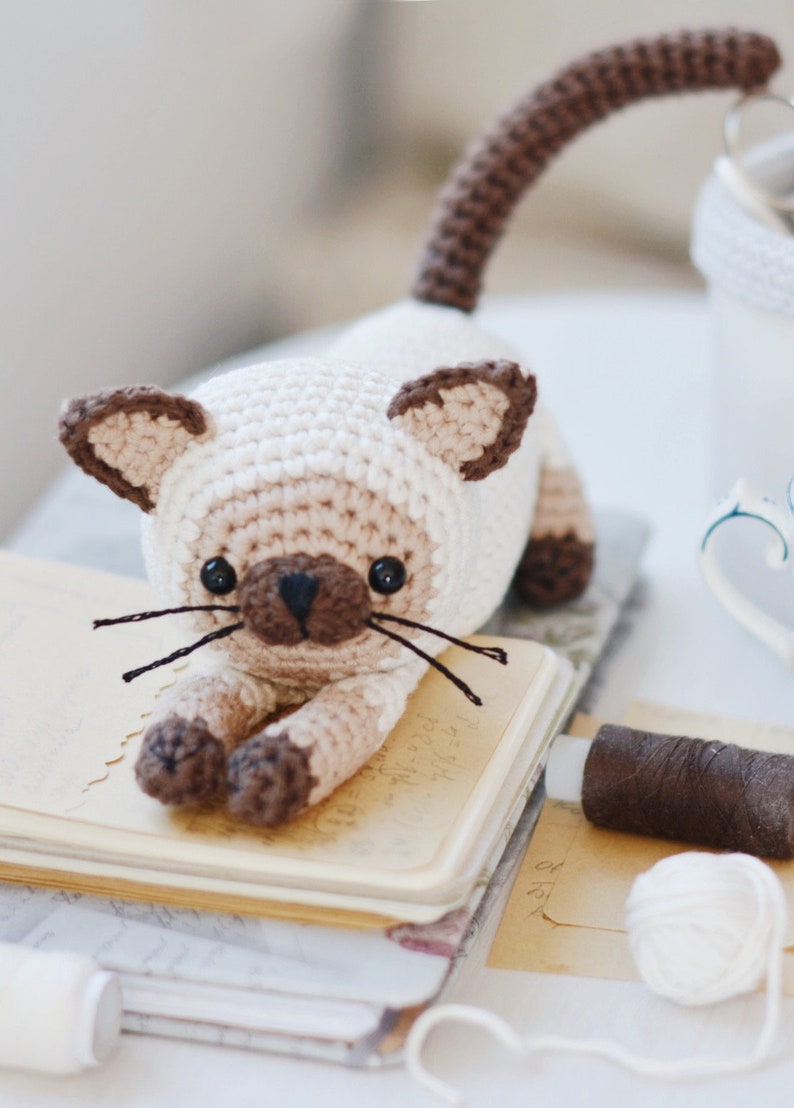 Amigurumi Siamese Cat Crochet Pattern Easy Crochet Kitten Etsy